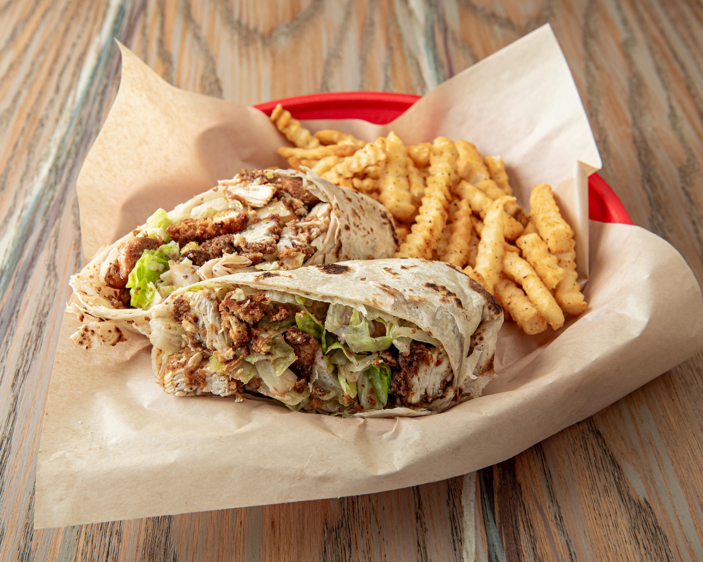 Hot Chicken Caesar Wrap Combo.