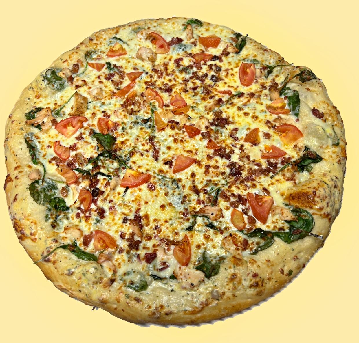 10" Chicken Alfredo Pizza.