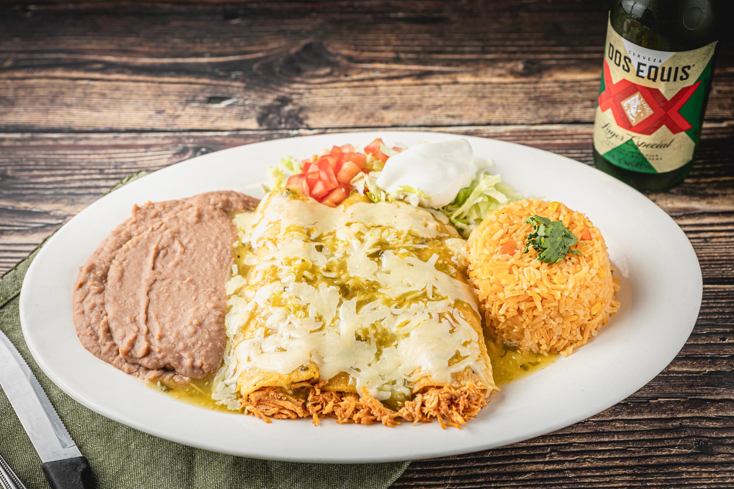 Chicken Enchiladas Verdes.