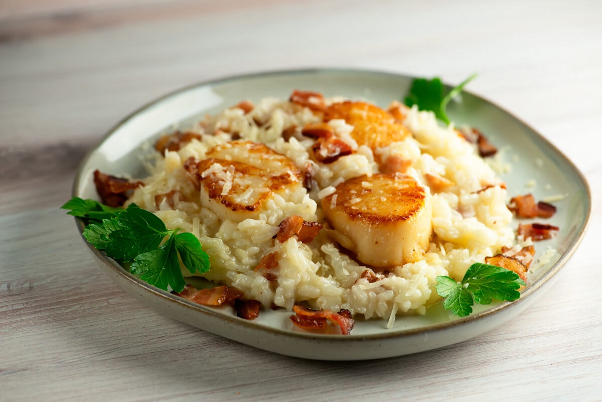 Scallop and Bacon Rice.