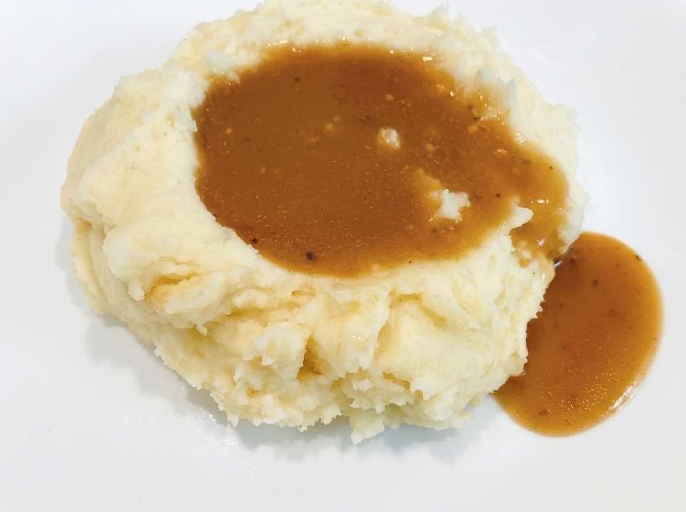 Mashed Potato with Brown Gravy.