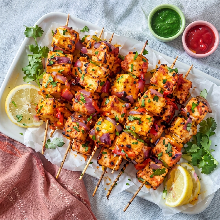 Garden Paneer Skewers.