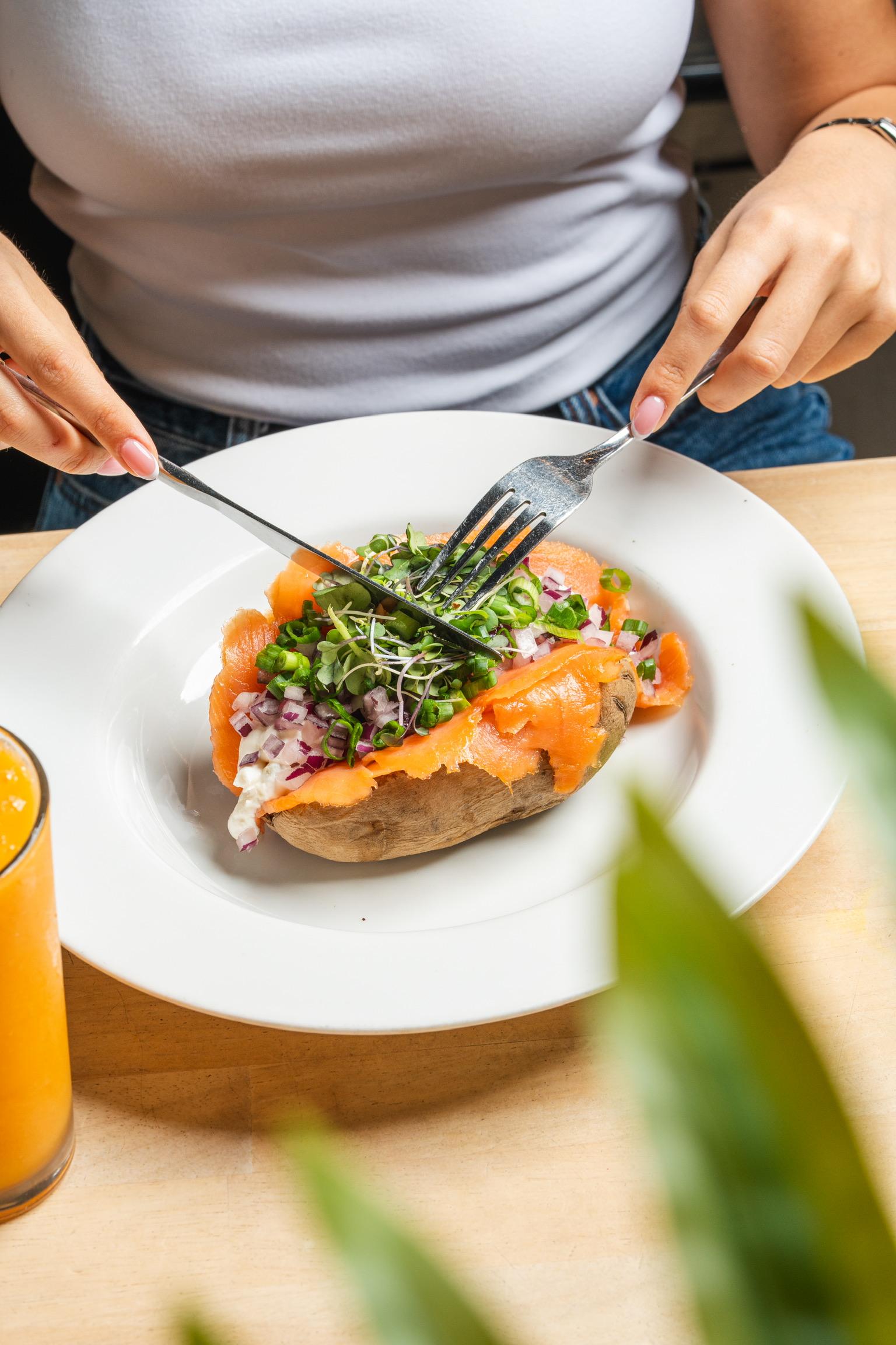 Salmon Loaded Potato.