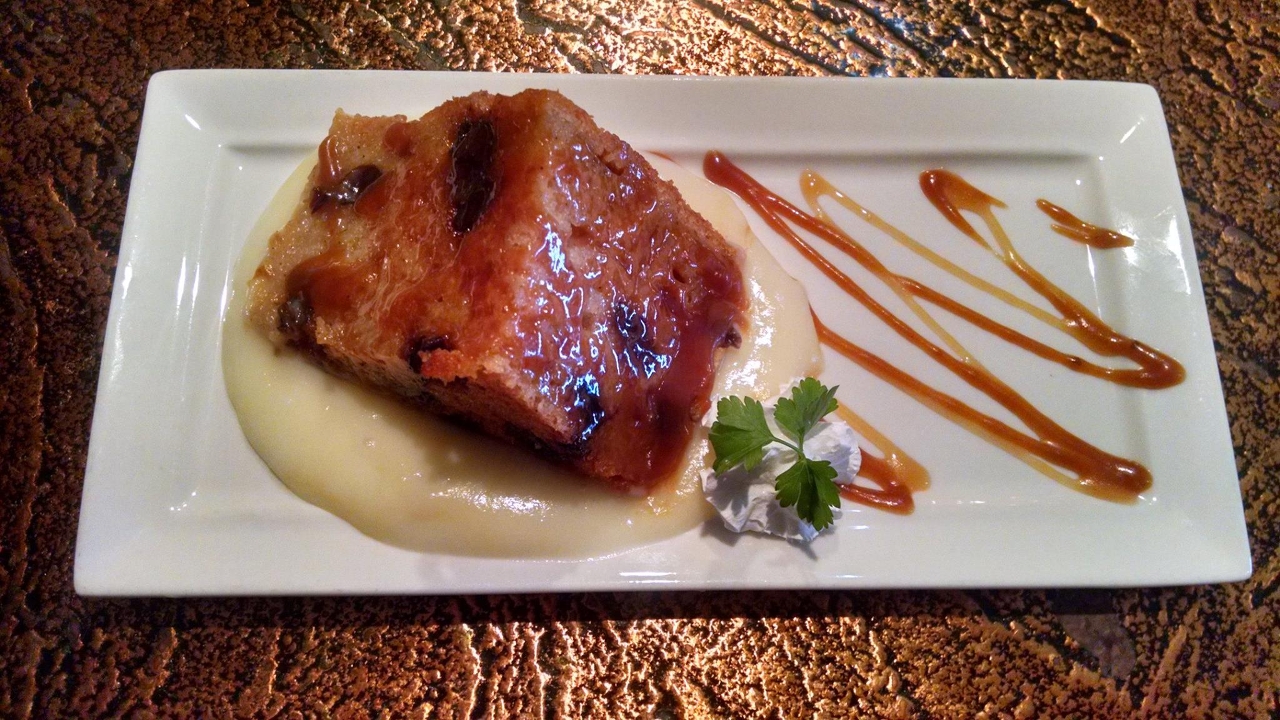 Bourbon Butterscotch Bread Pudding.