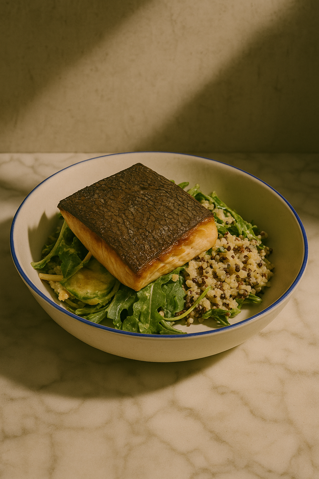 Mediterranean Salmon Bowl.