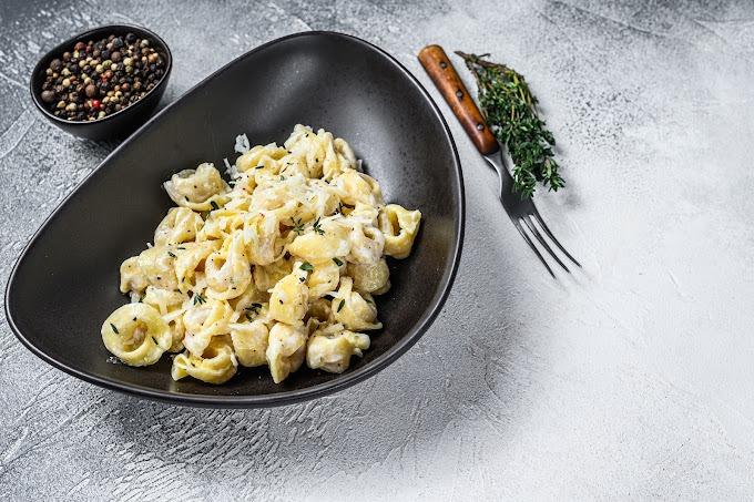 Tortellini In A Creamy Spinach Sauce.