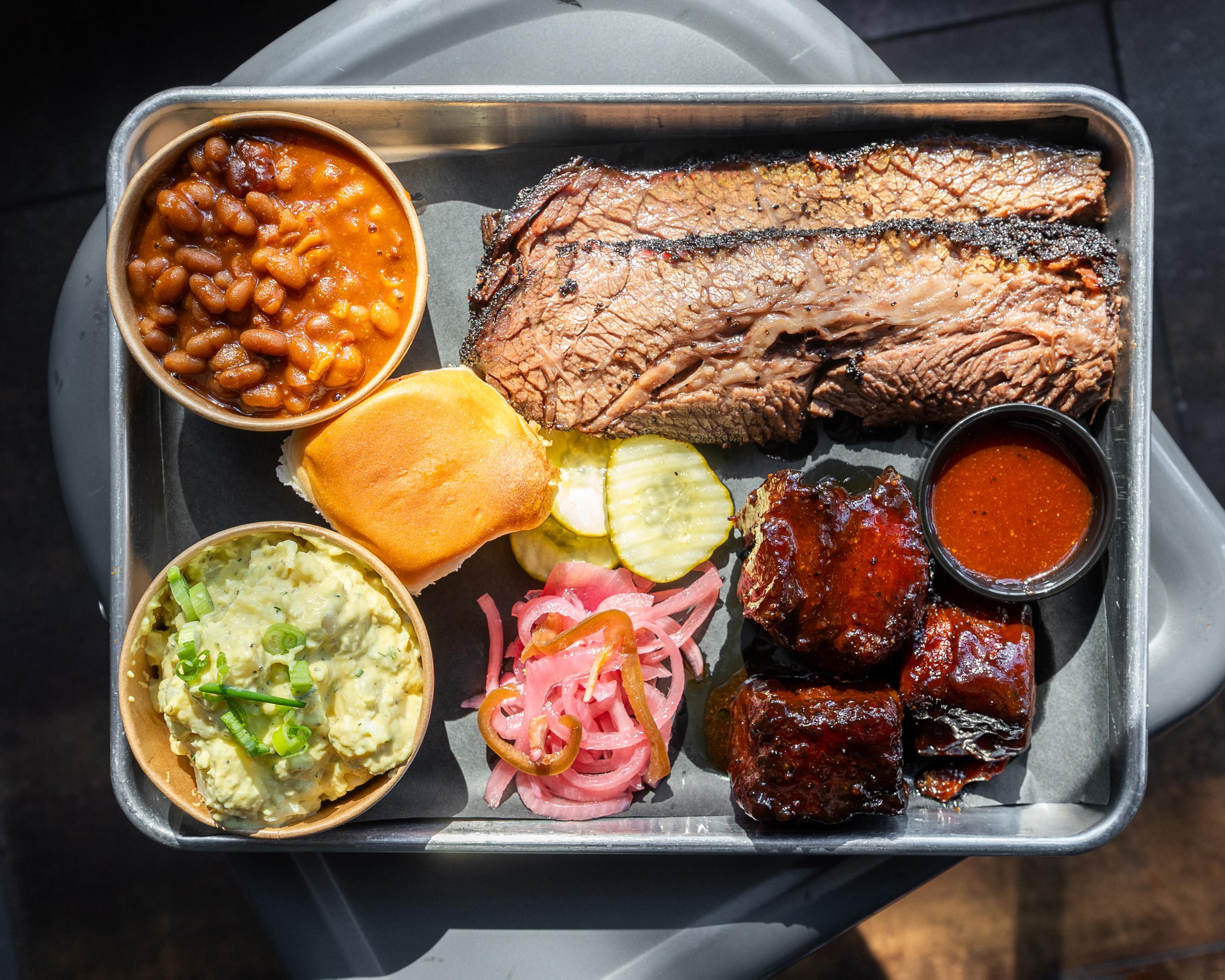 2 meat, 2 sides plate.