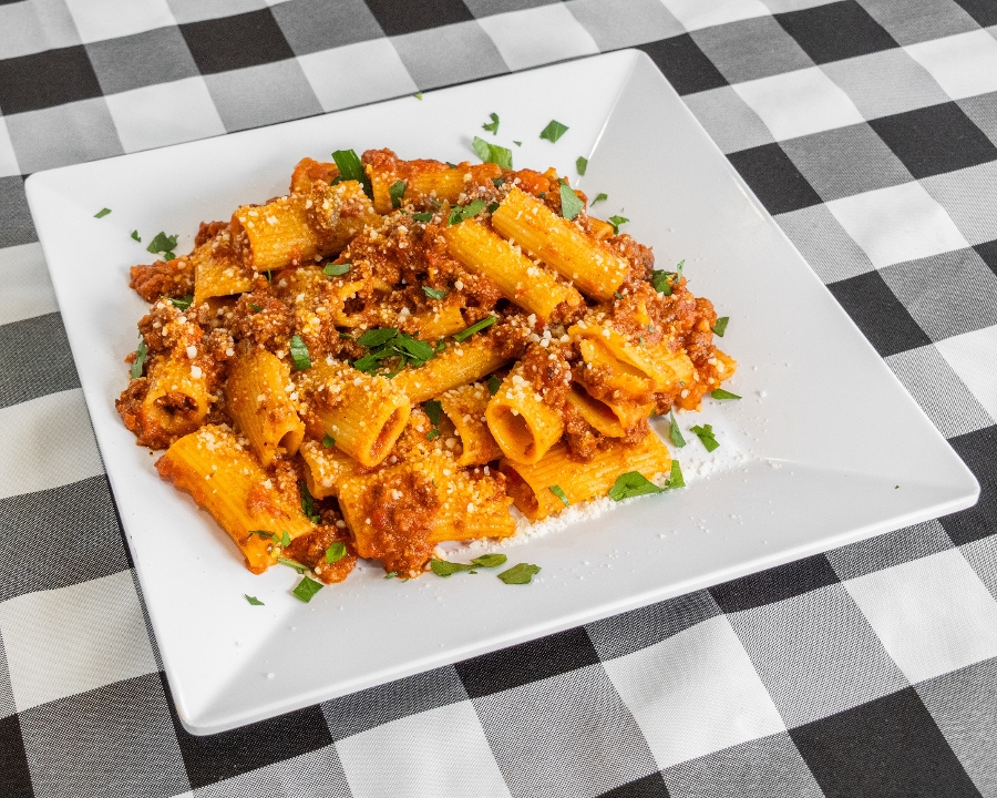 Rigatoni Bolognese.
