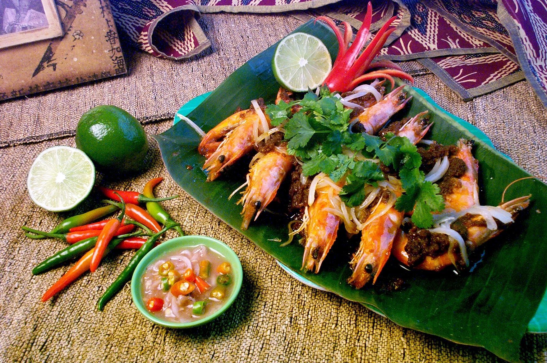 BBQ Seafood in Banana Leaf.
