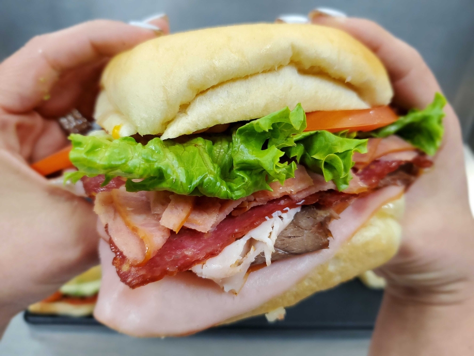 Super 5 Meat & Cheese sandwich.