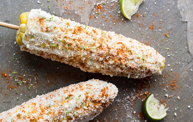(Elote) Corn on the cob Elote.