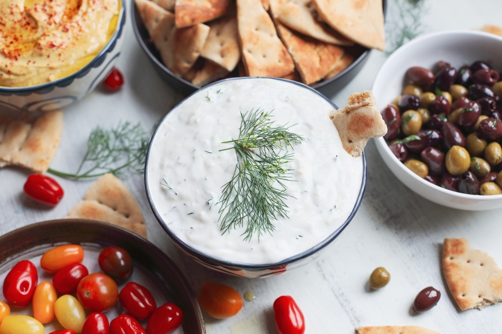 TZATZIKI AND PITA.
