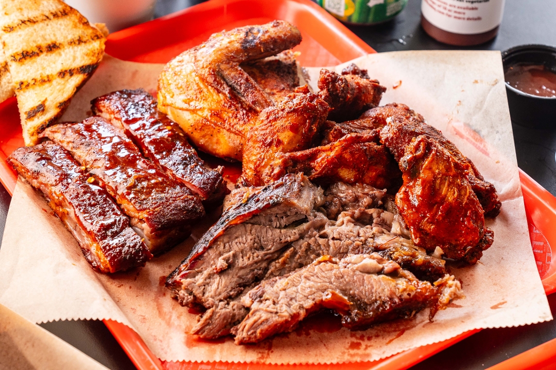 Three-Meat Combo Plate.