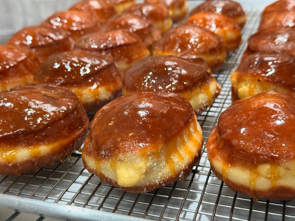 Creme Brûlée Vanilla Bean Custard Filled Doughnut.