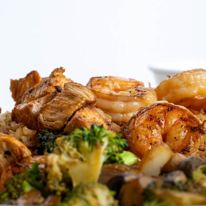 EXPRESS HIBACHI CHICKEN & SHRIMP.