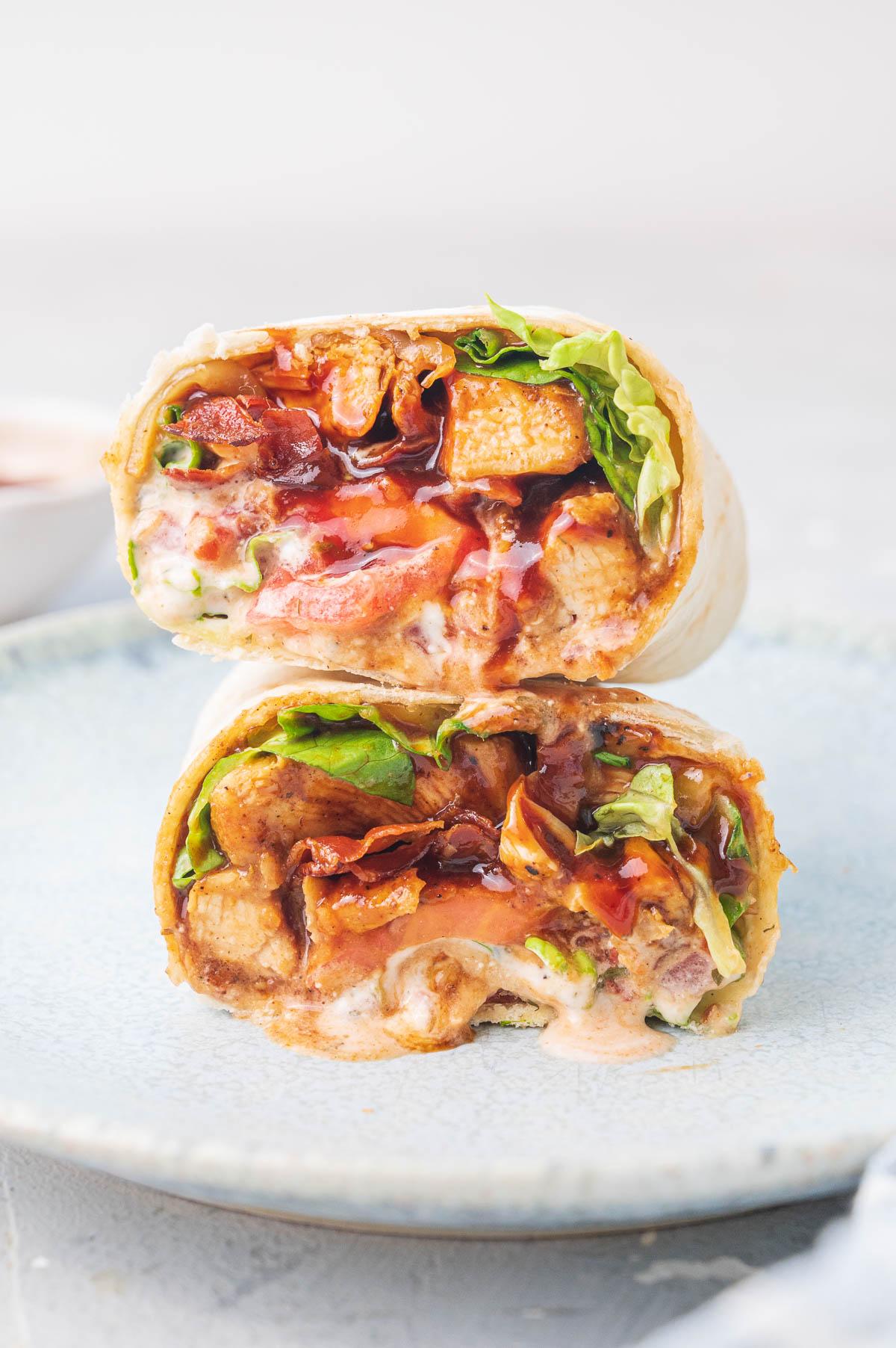 BBQ Chicken Wrap w/ Fries.