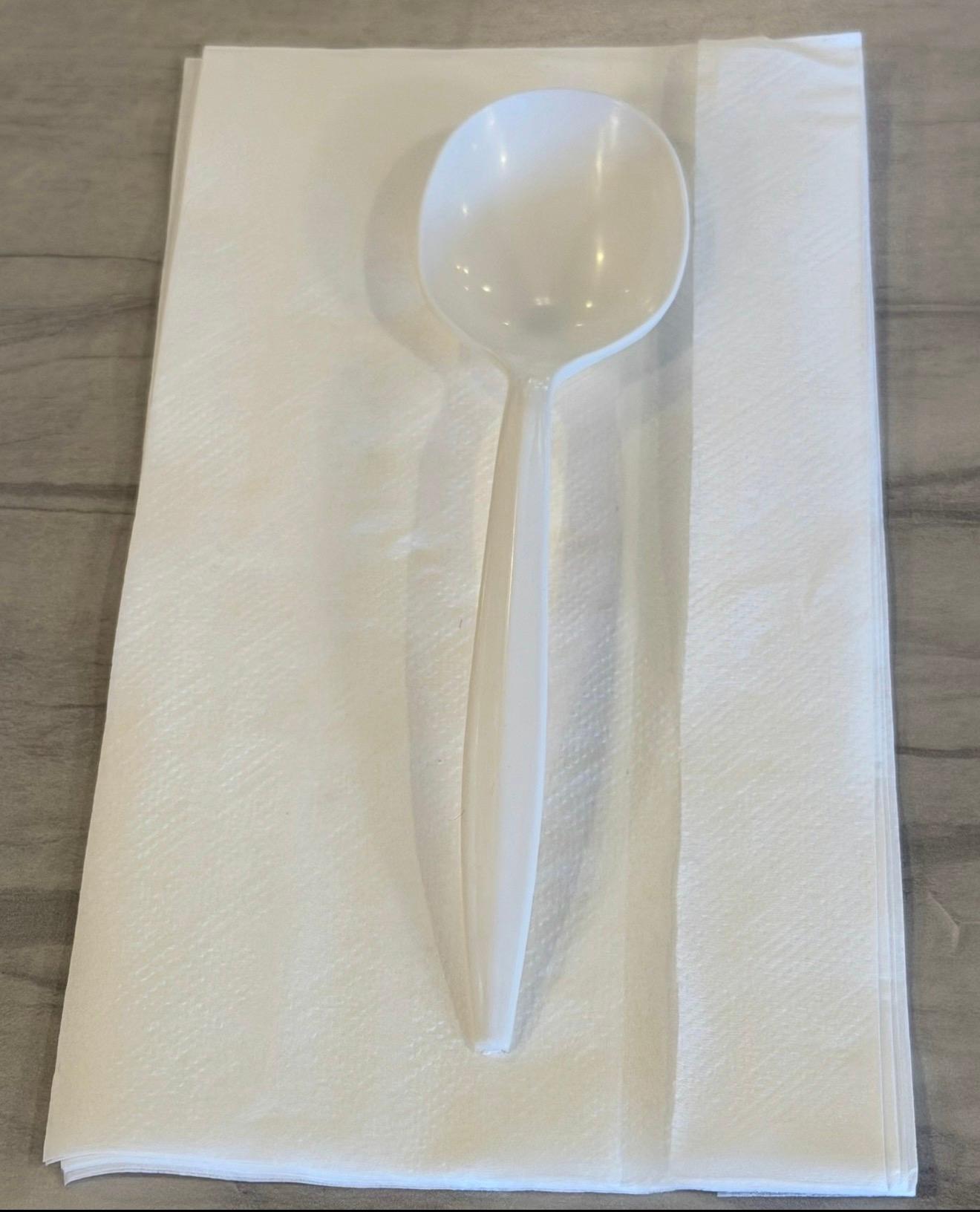 Soup Spoon and Napkin.