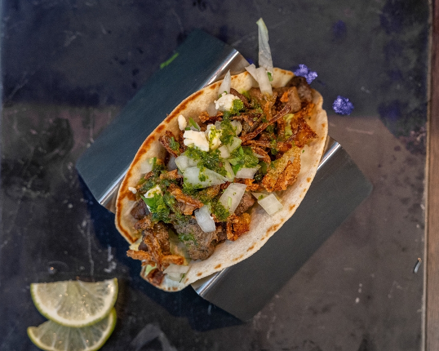 BEEF CARNE ASADA TACO.