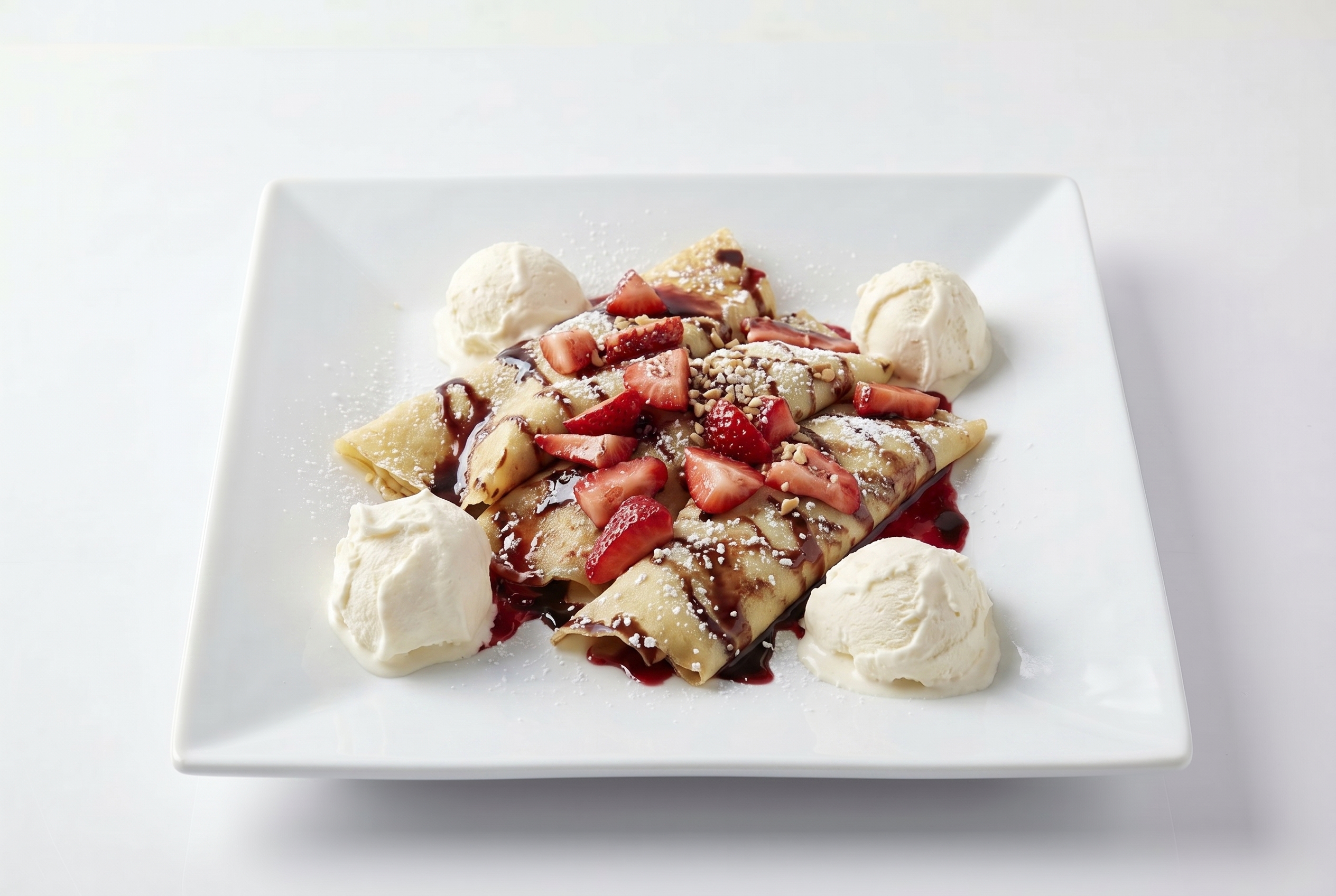 Chocolate Strawberry Crepes.
