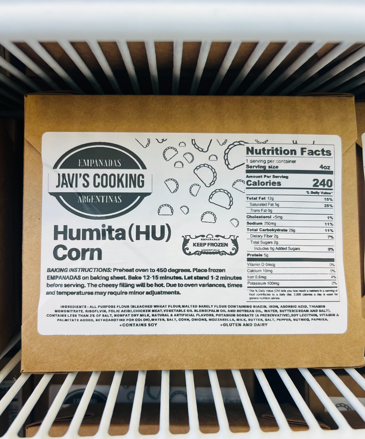 HUMITA-HU (4pack) frozen empanadas.