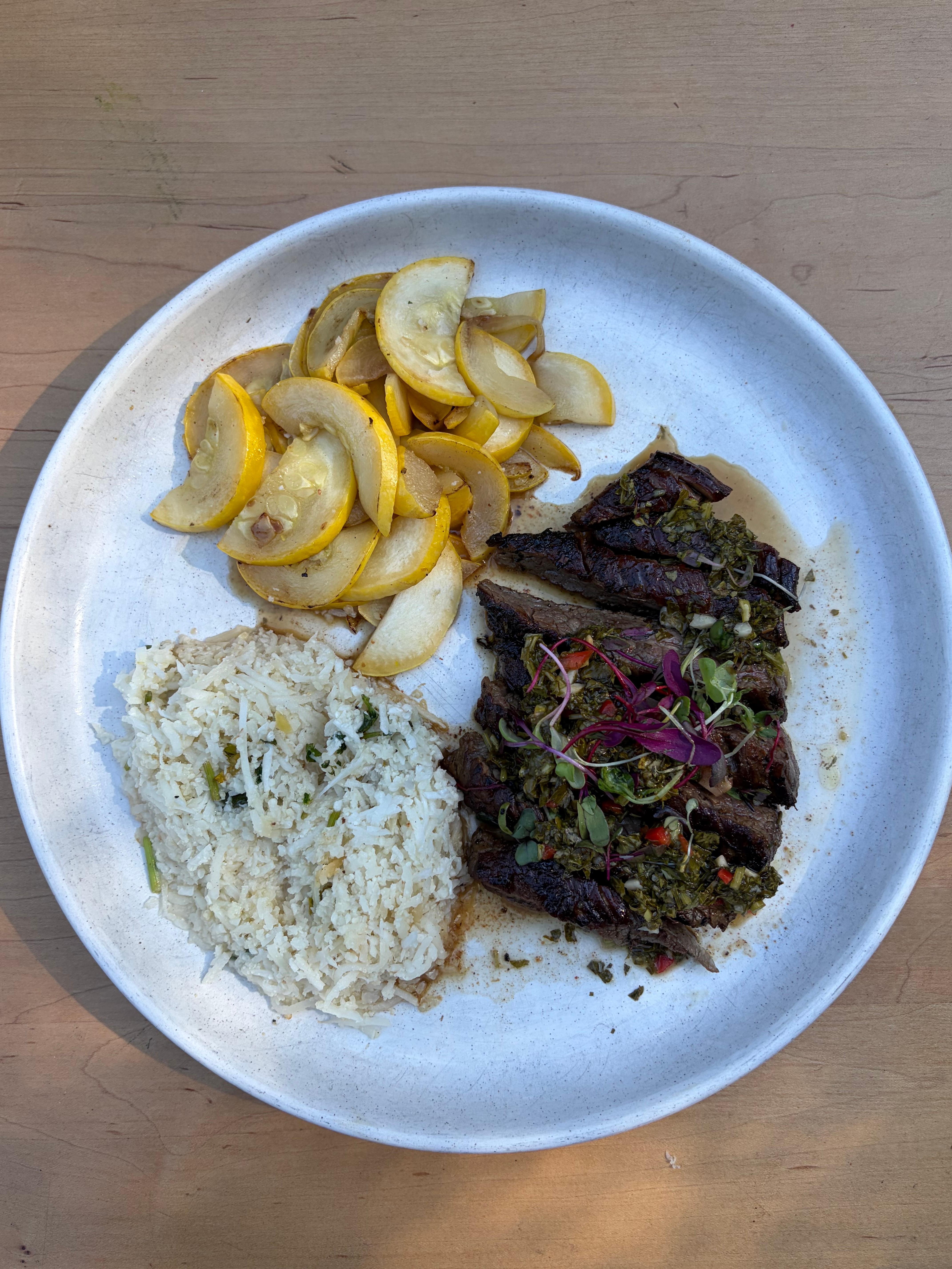 Grass-Fed Flank Steak Plate.