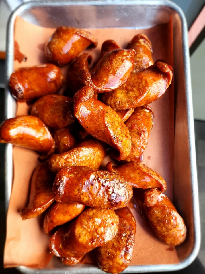 Spicy Sausage wedges.
