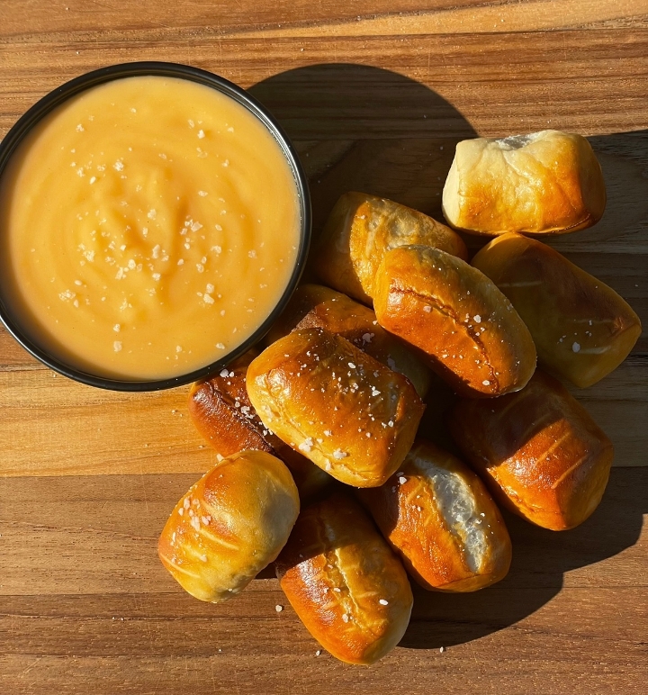 Beer Cheese Dip + Pretzel Bites.