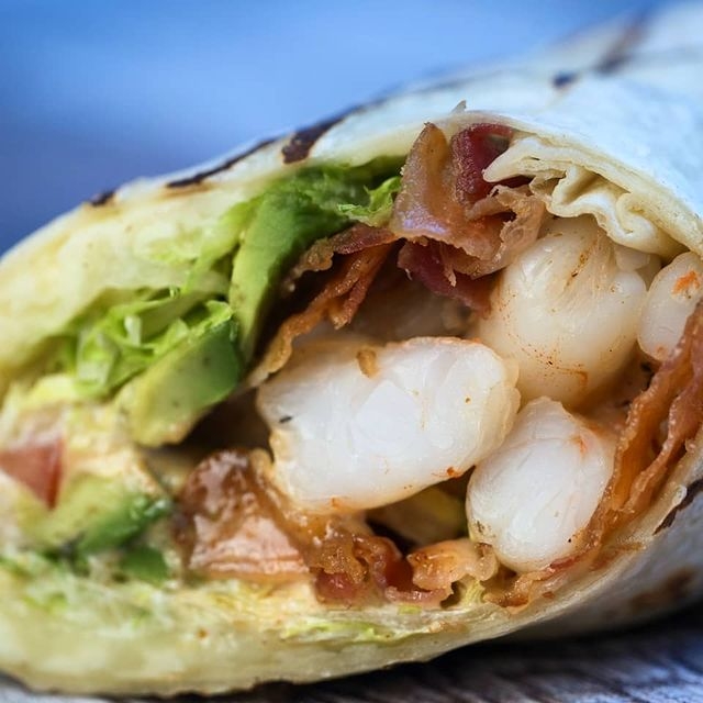 Shrimp Bacon & Avo Wrap.
