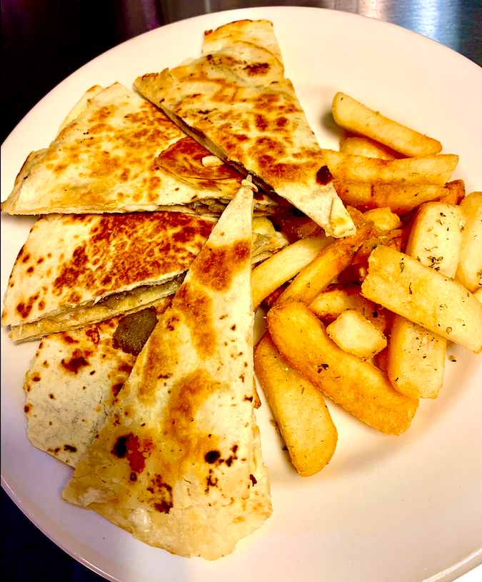 Kid's Cheese Gyro Quesadilla.