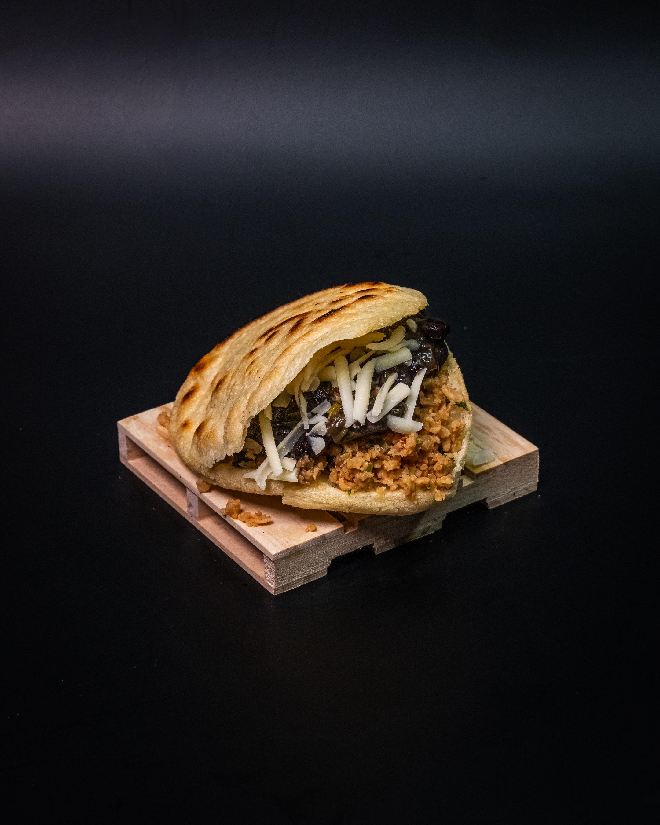 Vegan domino arepa.