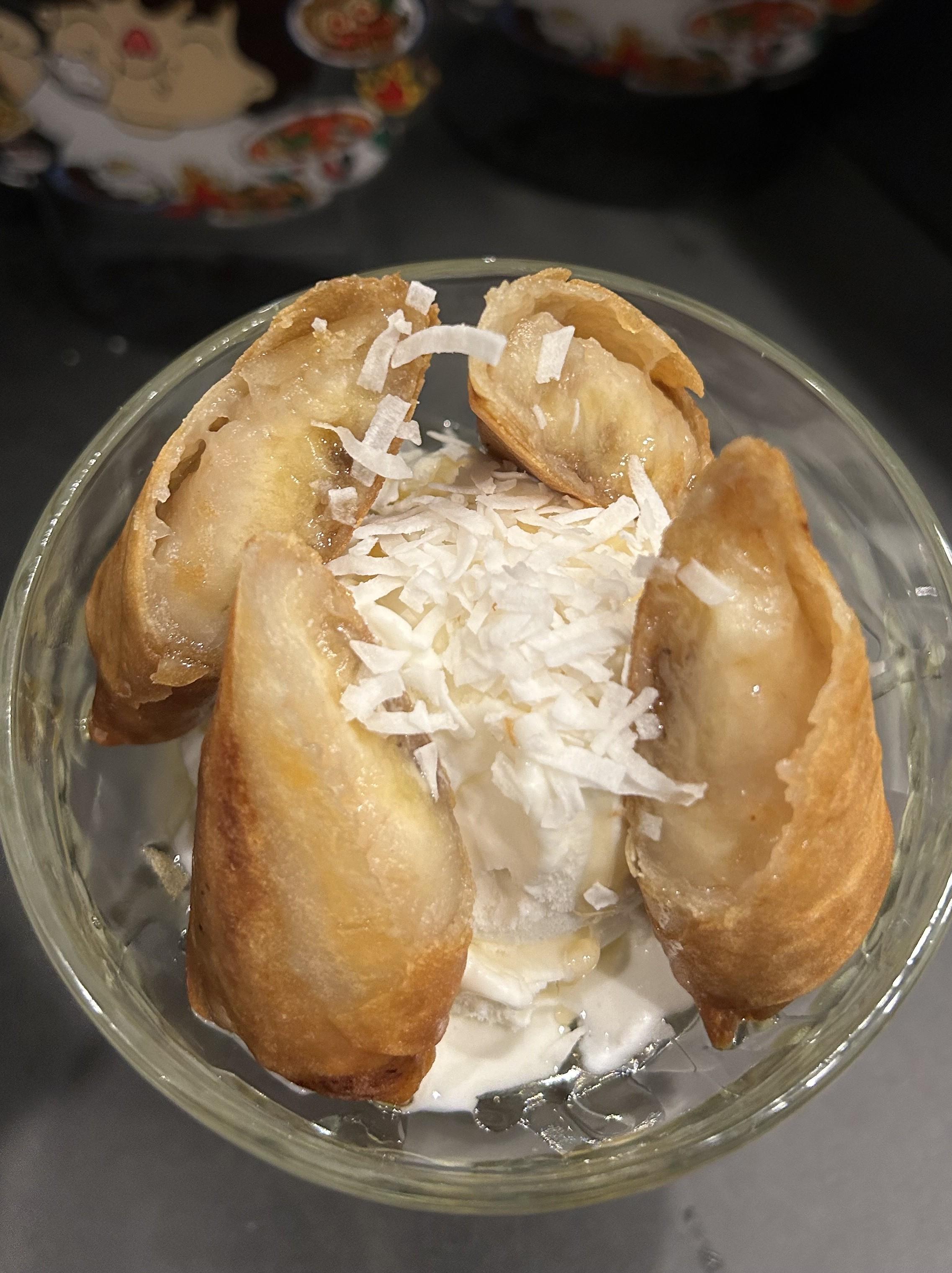 Fried Banana & Ice Cream.