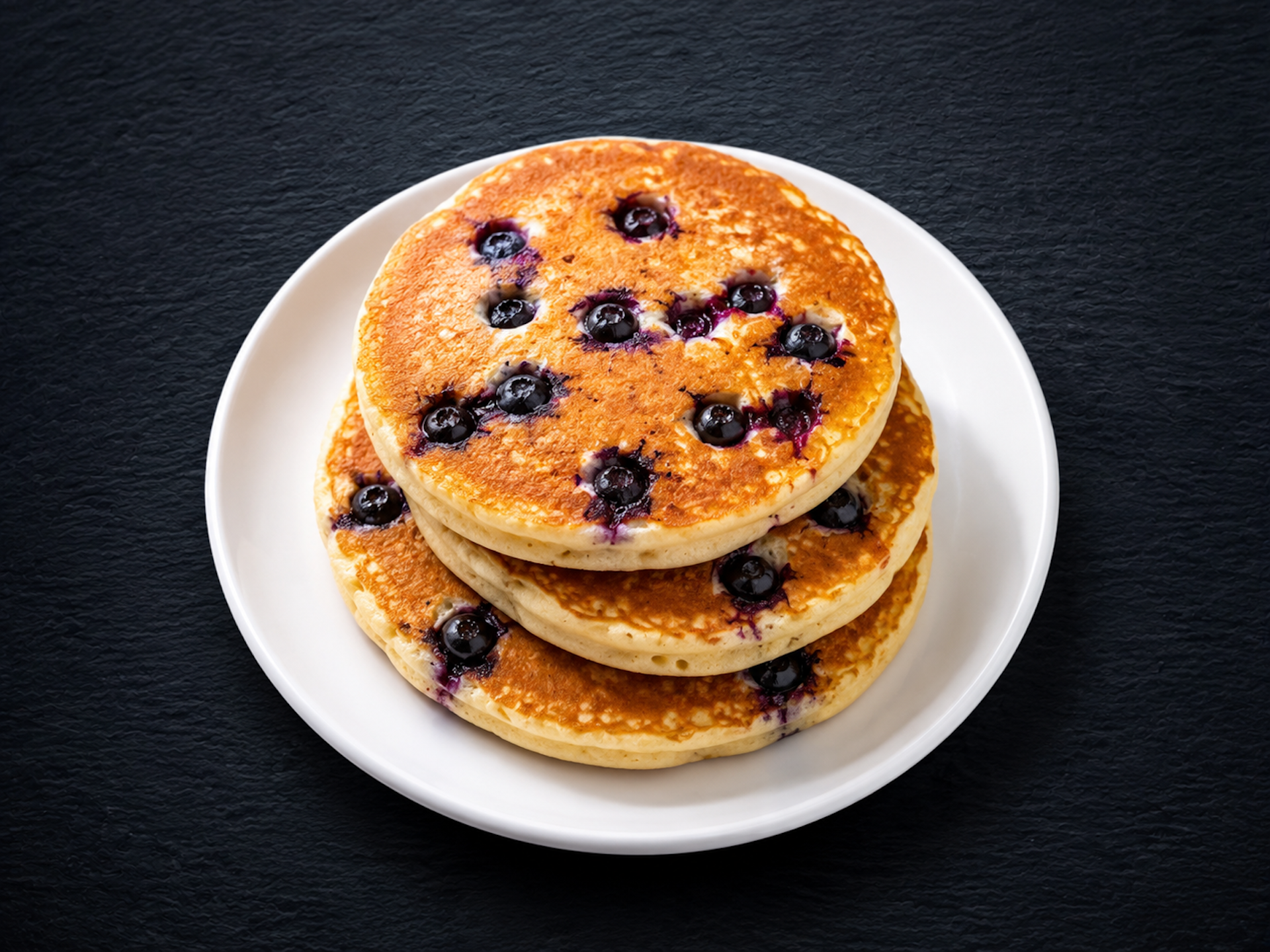 Blueberry Pancakes on a Platter.