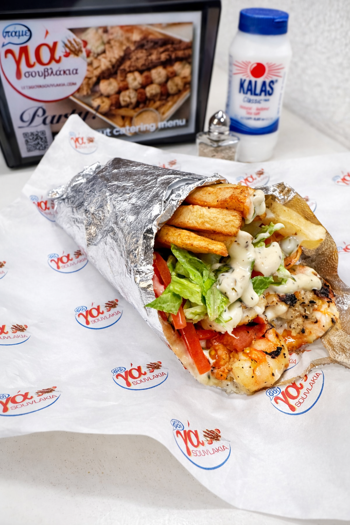 Kalamaki Shrimp PITA.