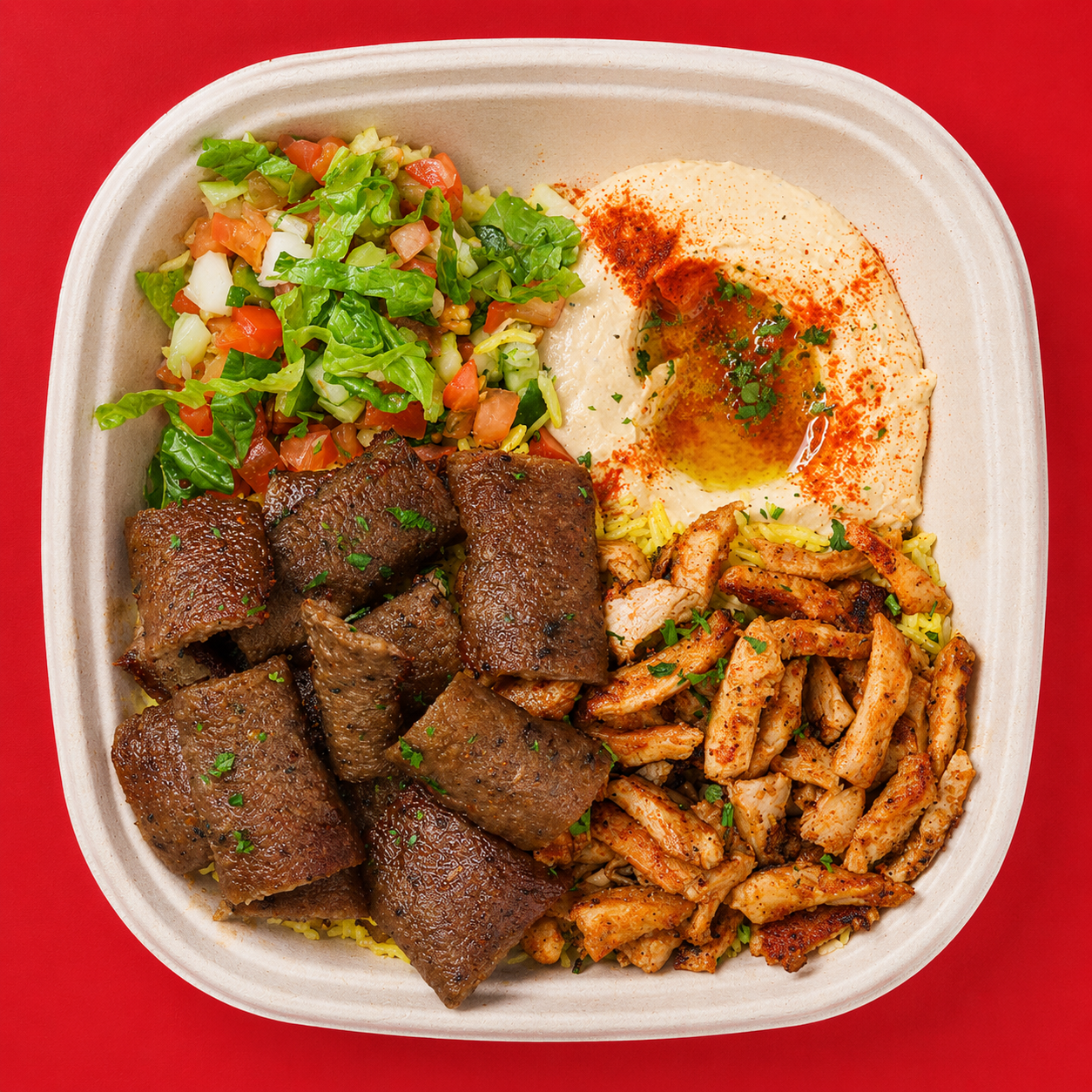 Mixed Shawarma and Gyro Plate.
