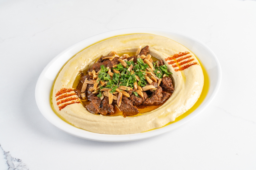 Large Hummus with Filet Mignon.