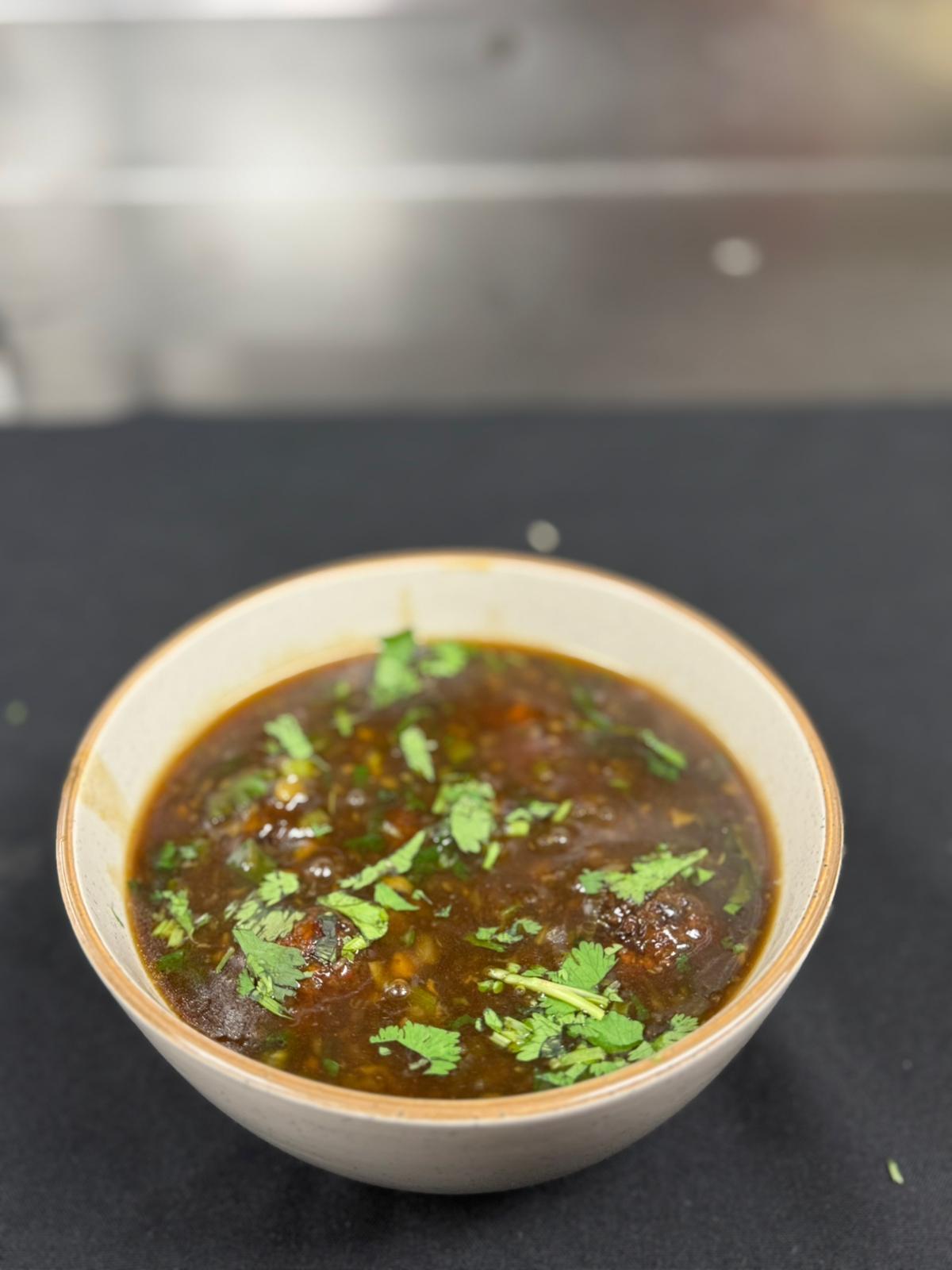 Vegetable Balls of Manchurian (vegan).