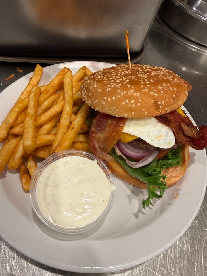Egg & Bacon Cheeseburger.