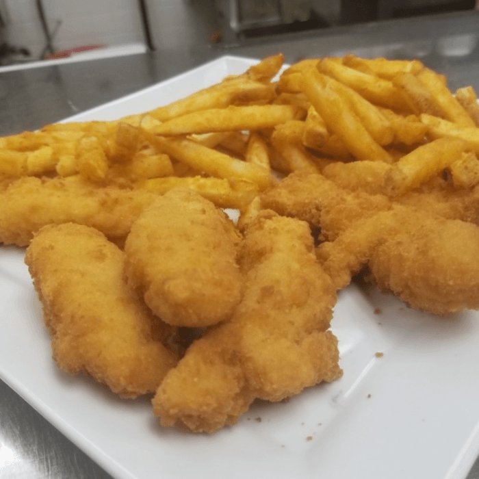 Kids Chicken Tenders and Fries.