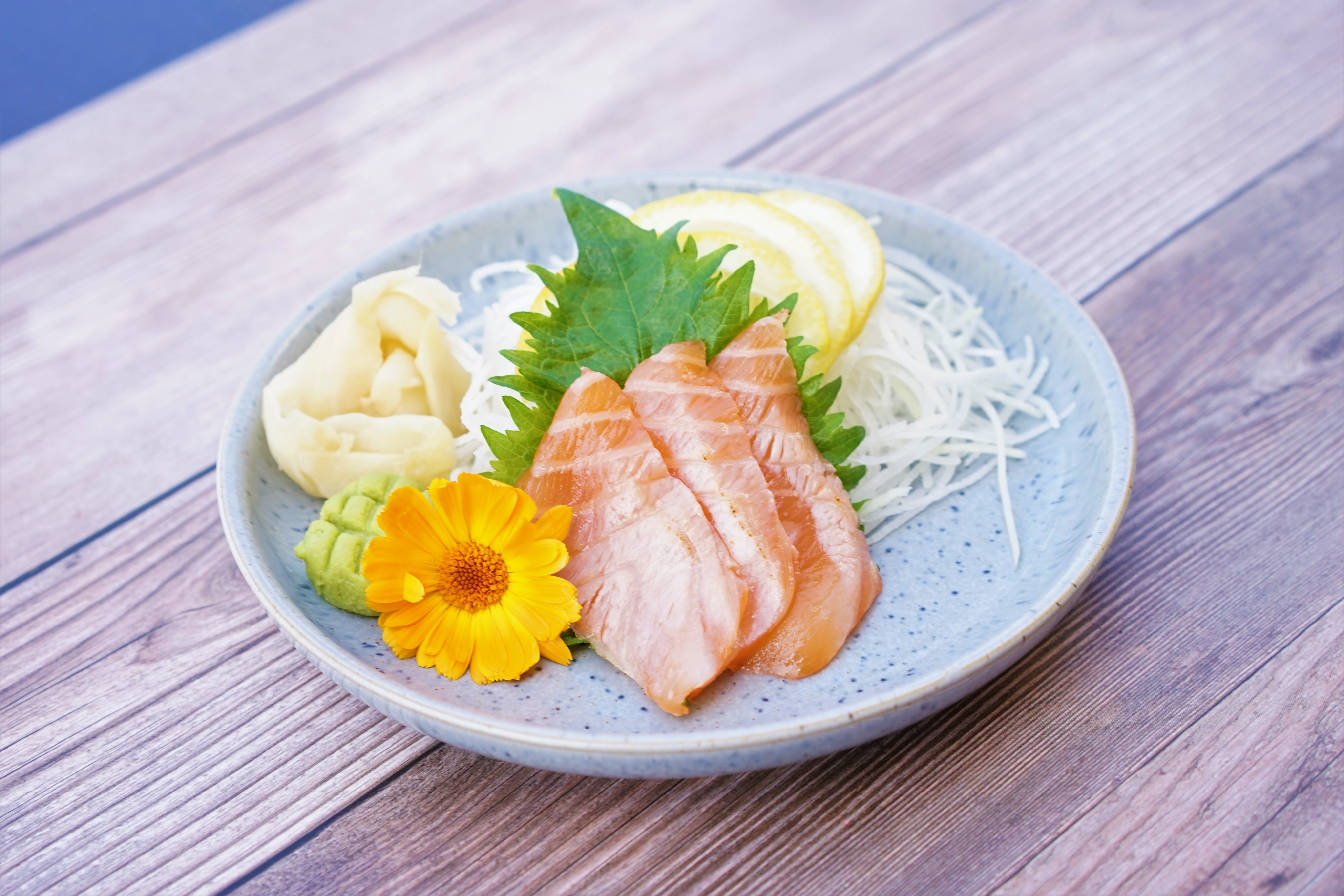 Seared Salmon Sashimi.