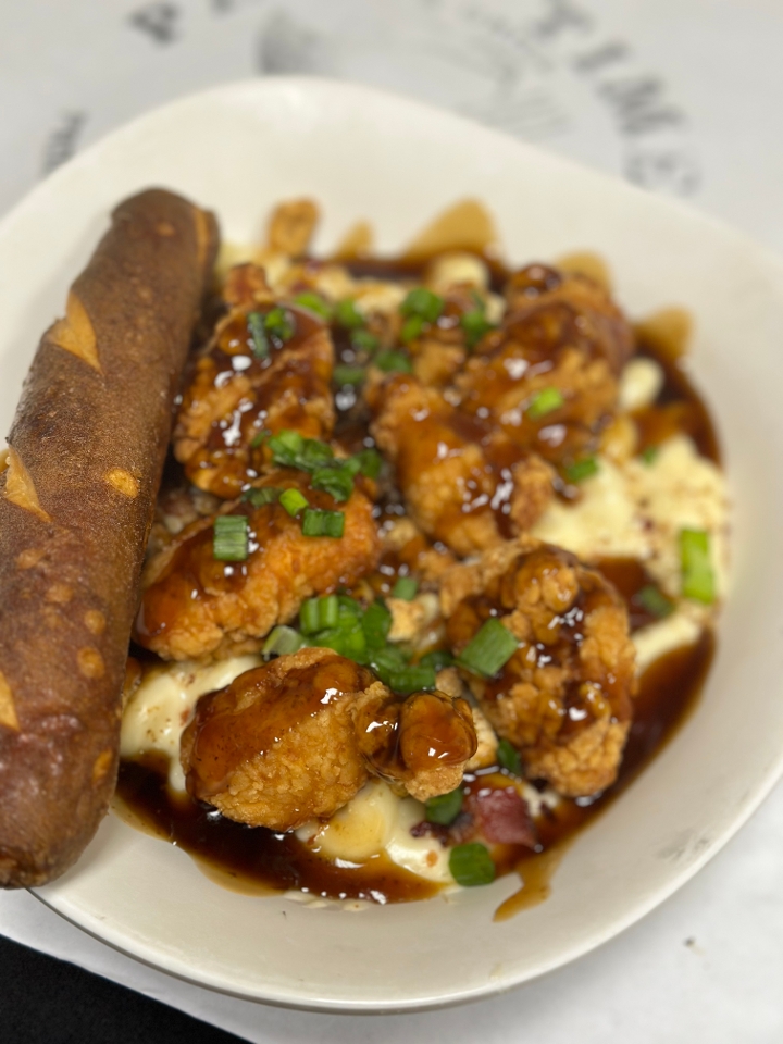 Bourbon Glazed Chicken Cheesy Mac.