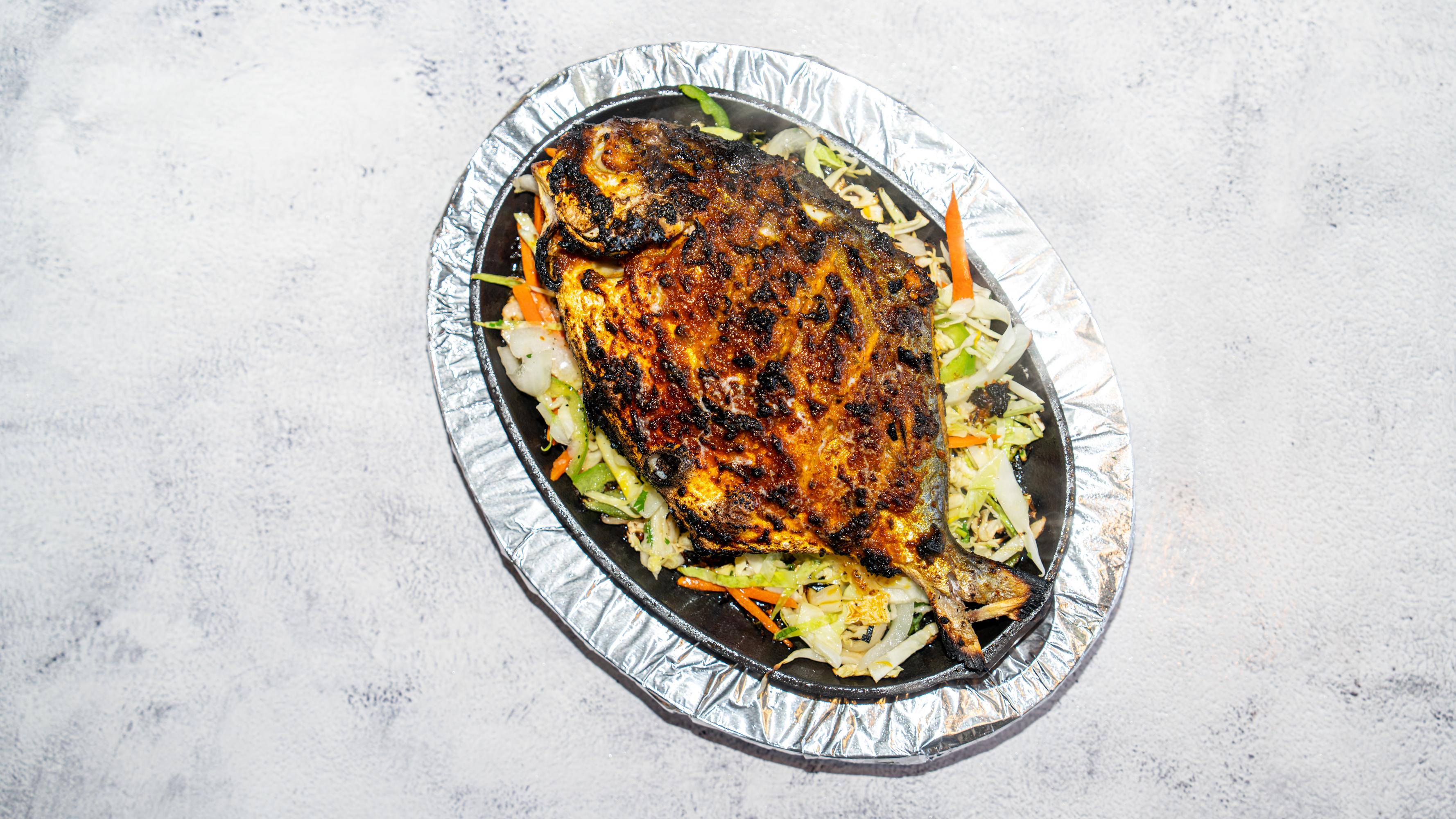 TANDOORI WHOLE POMFRET (POMPANO).
