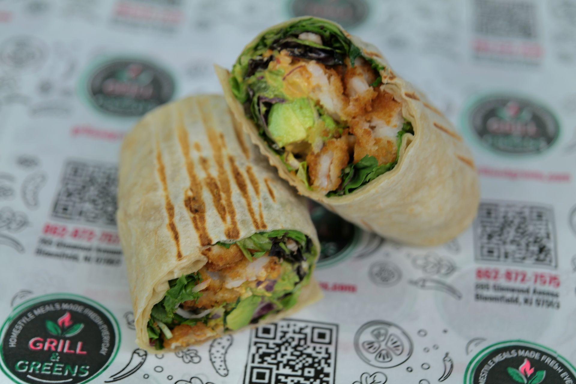 Crispy Shrimp Wrap.