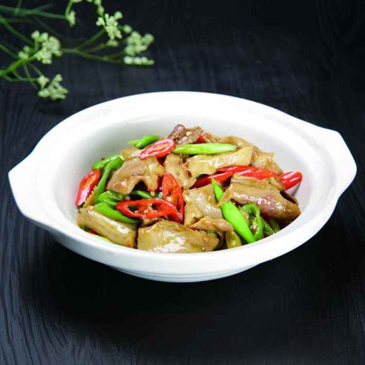 PK12. 豉汁尖椒豬肚/Stir-Fried Pork Tripe w. Chili Pepper in Black Bean Sauce.
