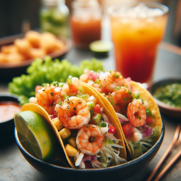 Garlic Chili Shrimp Tacos.