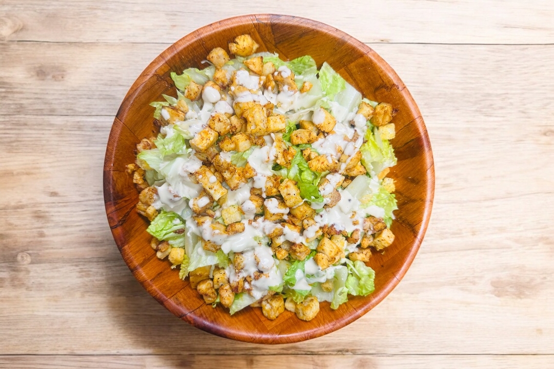 Halal Chicken Caesar Salad.