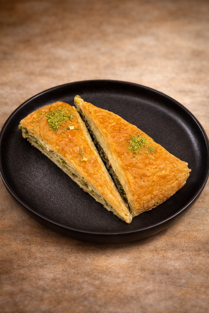 2 Triangle Pistachio Baklava.
