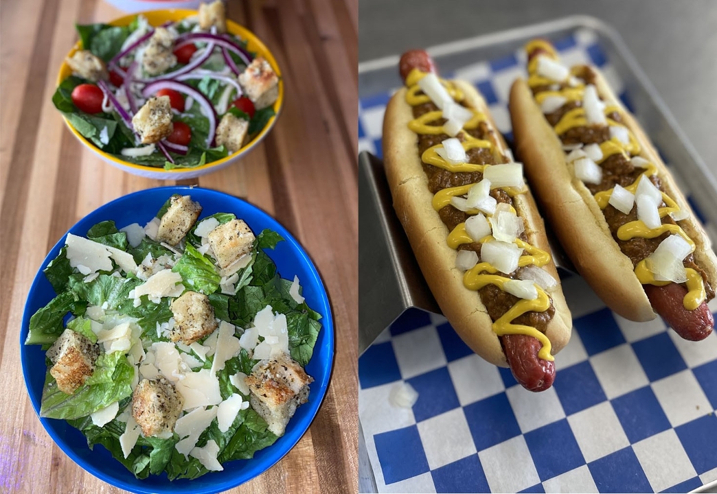 (1) CONEY AND A SALAD.