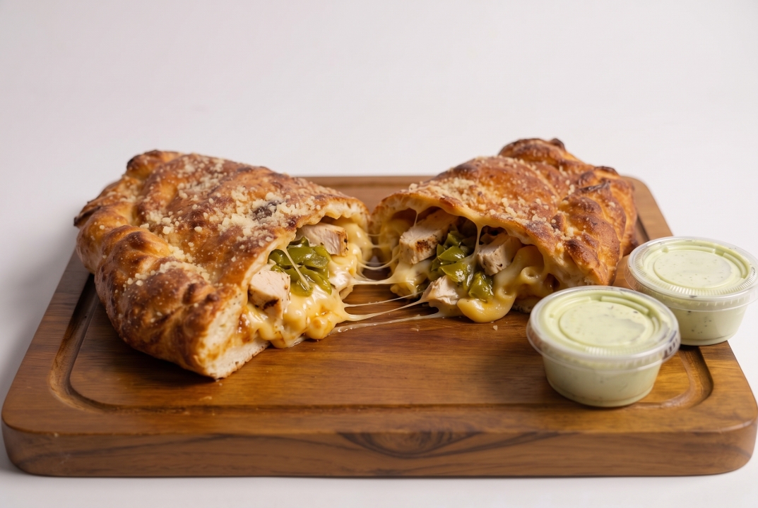 HATCH GREEN CHILE CALZONE.