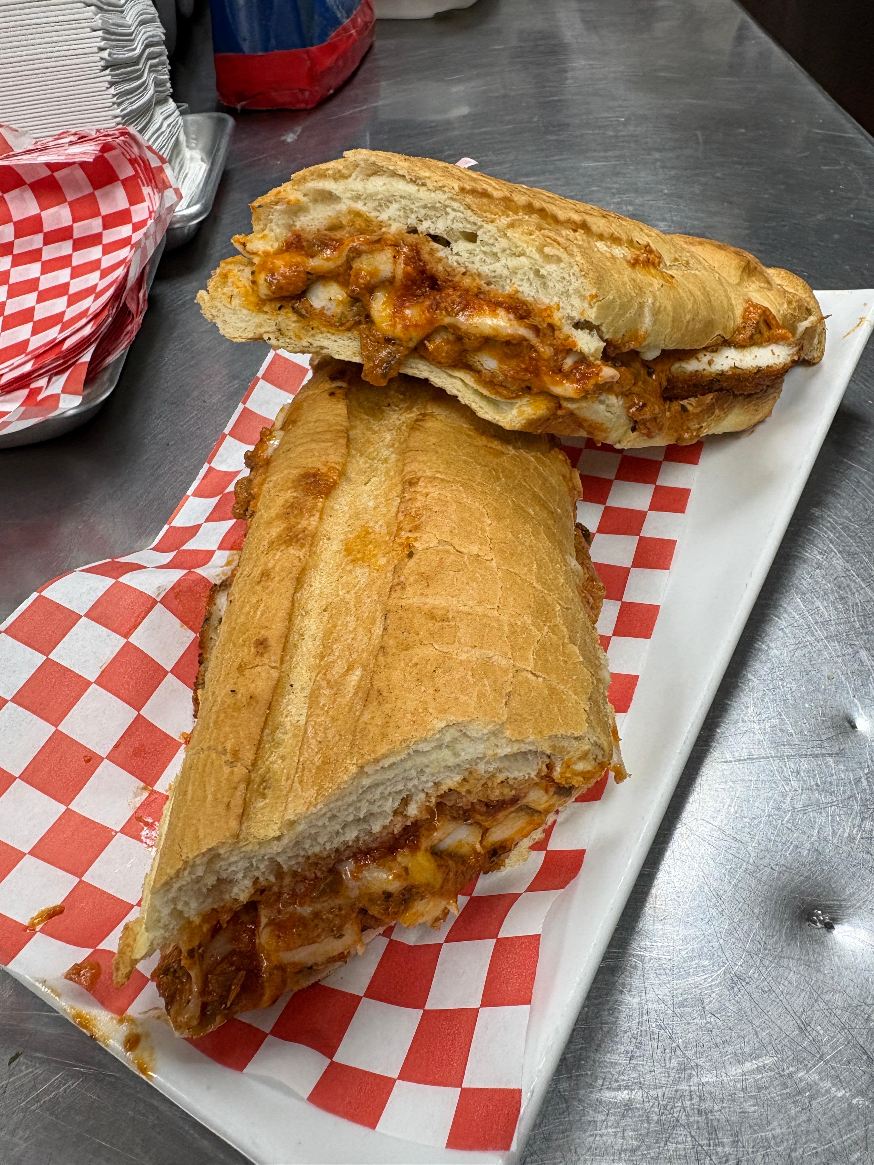 Large Chicken Parm Sandwich.