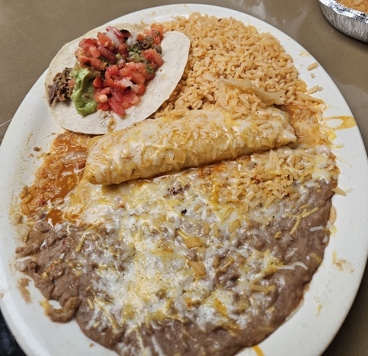 #7B-One Enchilada & One Soft Taco.